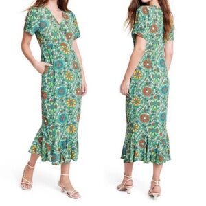 RHODE × Target Zinnia Floral Print Short Sleeve Midi Dress